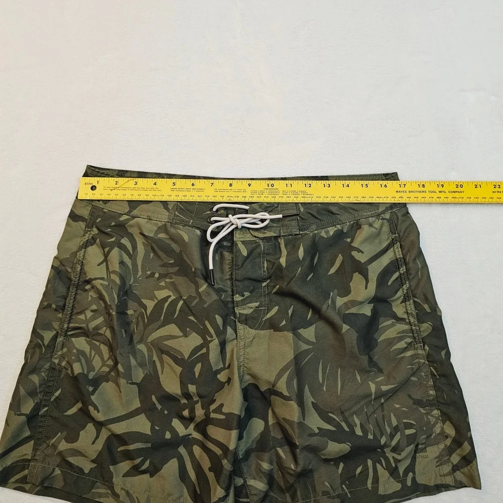 G-Star Raw Swim‎ Shorts Mens M Green Camo Dirik Cord Tropical Leaf Board Shorts